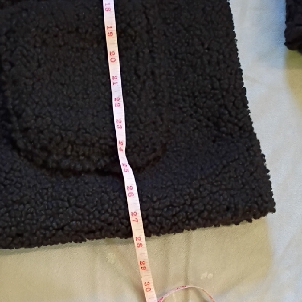 Hot Kiss Black Sherpa Coat Women Size L - Picture 5 of 8